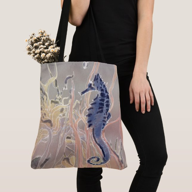 Excellent Large Seahorse tote bag by Leslie Harlow (Close Up)