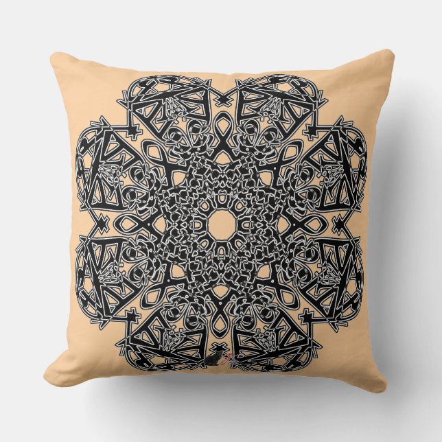 Excellent Octa Glyph  Throw Pillow (Front)