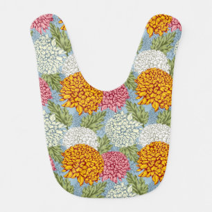 Excellent pattern with chrysanthemums bib