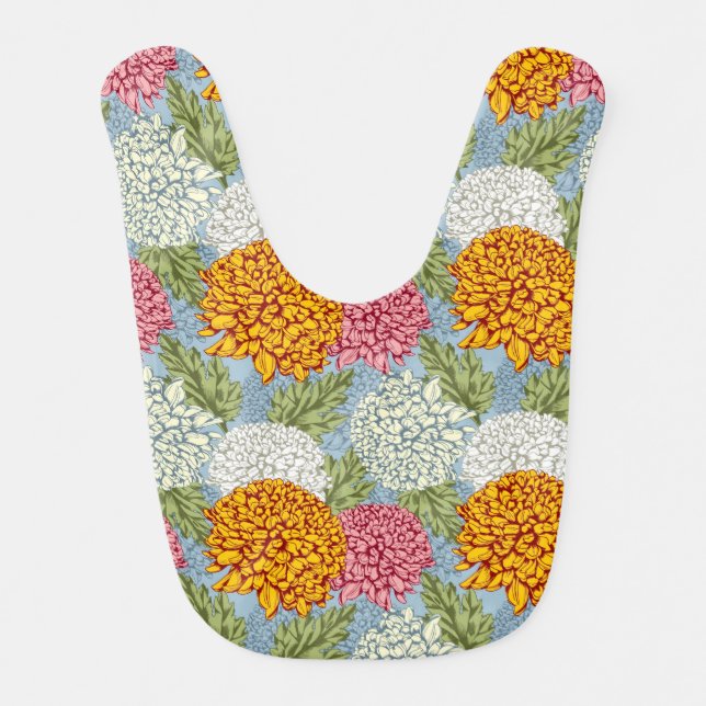Excellent pattern with chrysanthemums bib (Front)