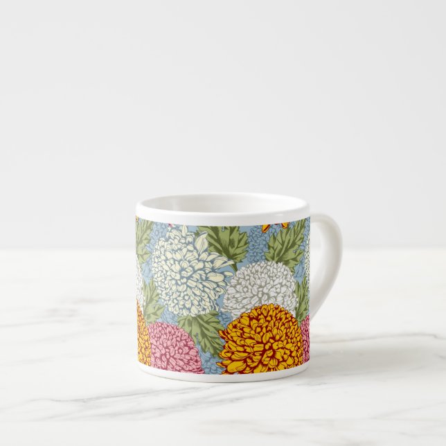 Excellent pattern with chrysanthemums espresso cup (Front Right)