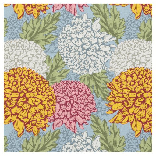 Excellent pattern with chrysanthemums fabric