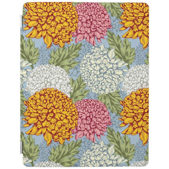 Excellent pattern with chrysanthemums iPad smart cover (Front)