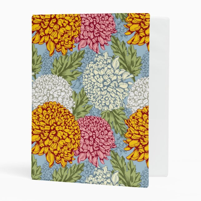 Excellent pattern with chrysanthemums mini binder (Front/Inside)