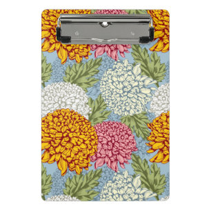 Excellent pattern with chrysanthemums mini clipboard