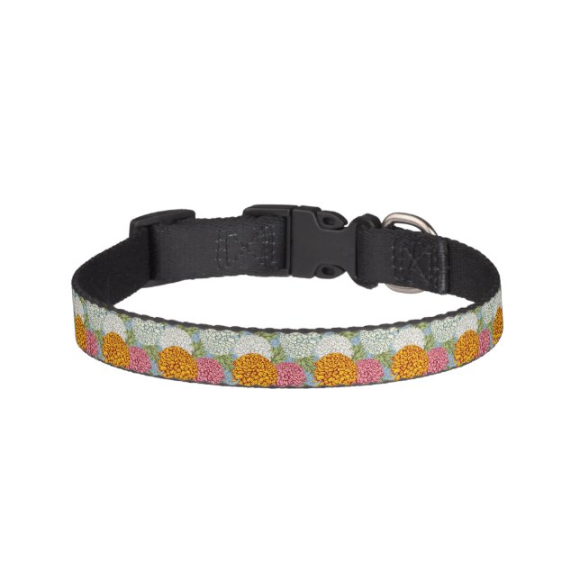 Excellent pattern with chrysanthemums pet collar (Front)