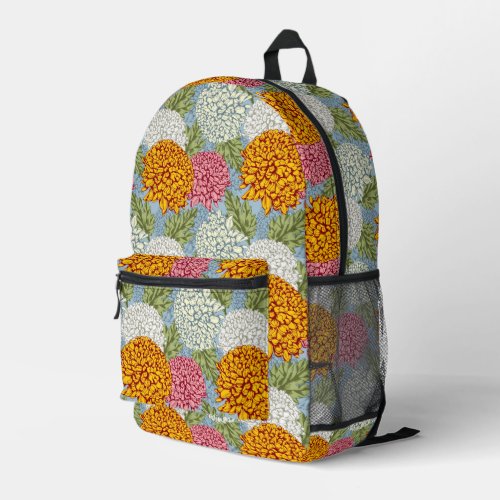 Excellent pattern with chrysanthemums printed backpack