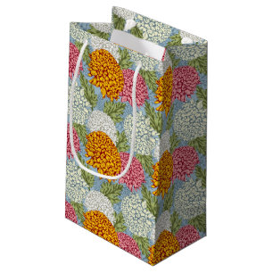 Excellent pattern with chrysanthemums small gift bag