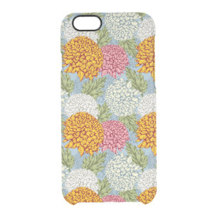 Excellent pattern with chrysanthemums clear iPhone 6/6S case