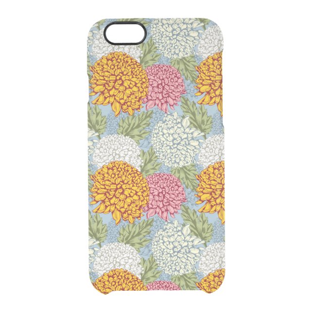 Excellent pattern with chrysanthemums uncommon iPhone case (Back)