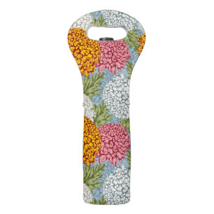 Excellent pattern with chrysanthemums wine bag