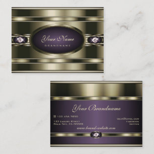 Excellent Purple Chrome with Shimmering Diamonds Business Card