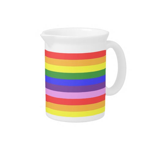 Excellent quality Rainbow Stripe Bright Colors Beverage Pitcher