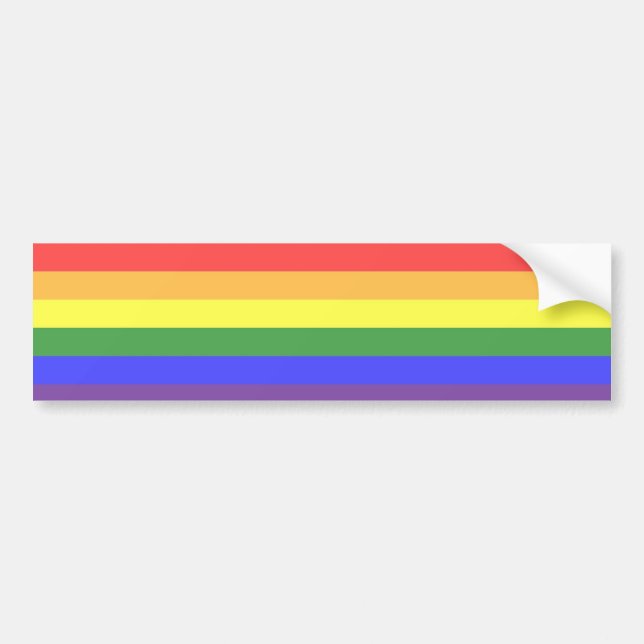 Excellent quality Rainbow Stripe Bright Colors Bumper Sticker (Front)