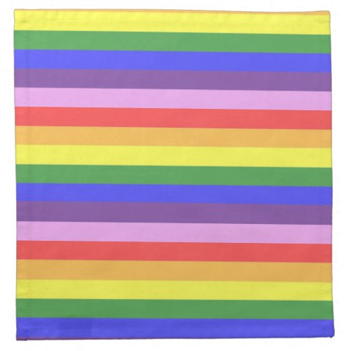 Excellent quality Rainbow Stripe Bright Colors Cloth Napkin