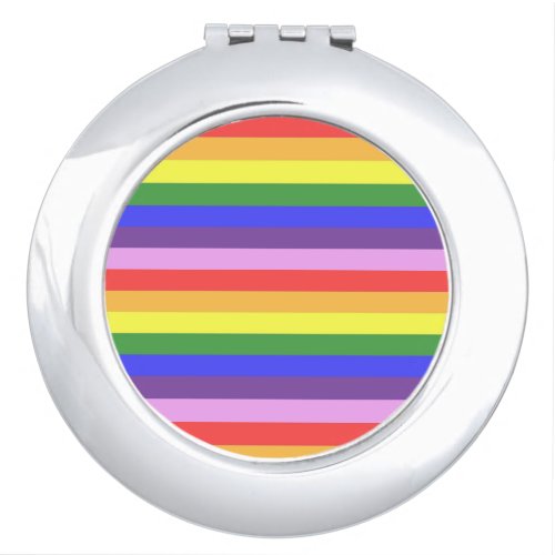 Excellent quality Rainbow Stripe Bright Colors Compact Mirror