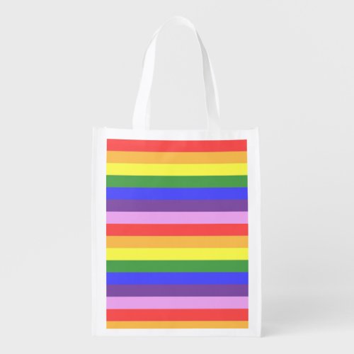 Excellent quality Rainbow Stripe Bright Colors Grocery Bag