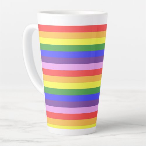 Excellent quality Rainbow Stripe Bright Colors Latte Mug