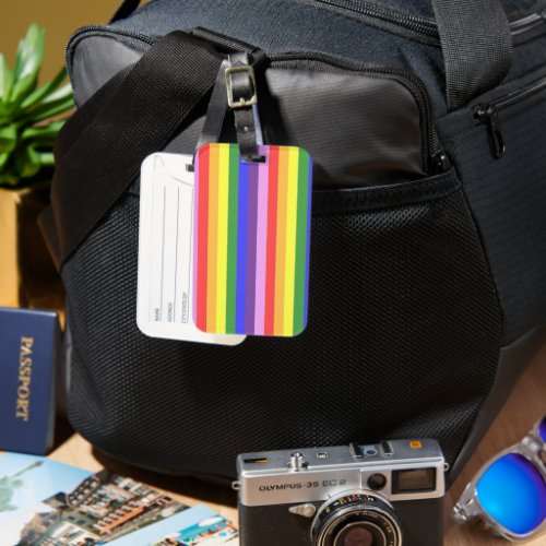 Excellent  quality Rainbow Stripe Bright Colors  Luggage Tag