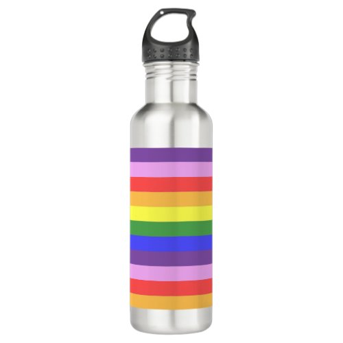 Excellent quality Rainbow Stripe Bright Colors Stainless Steel Water Bottle