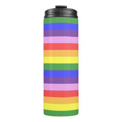 Excellent quality Rainbow Stripe Bright Colors Thermal Tumbler