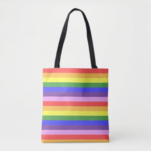 Excellent quality Rainbow Stripe Bright Colors Tote Bag