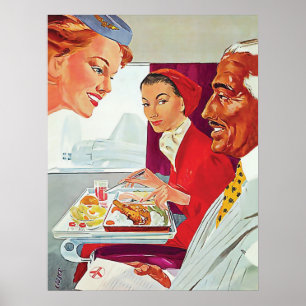 Excellent service in airplane poster