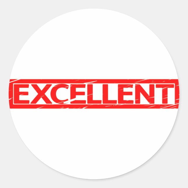 Excellent Stamp Classic Round Sticker (Front)
