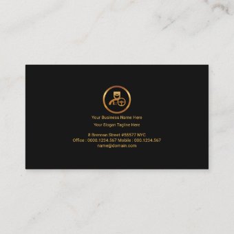 Excellent Stylish Suit Modern Chic Chauffeur Business Card | Zazzle