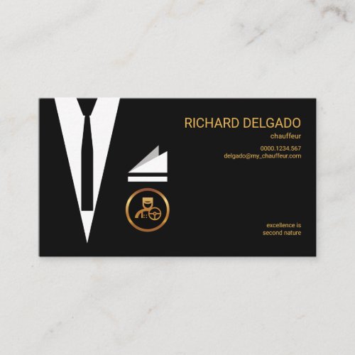 Excellent Stylish Suit Modern Chic Chauffeur Business Card
