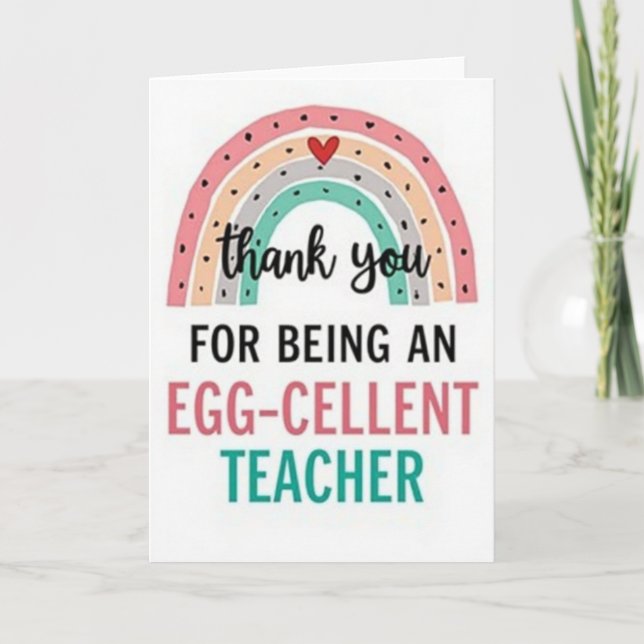 Excellent Teacher Thank You Card (Front)