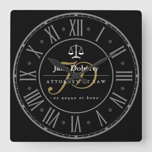 Excellent Times  Personalizable Attorney At Law Square Wall Clock