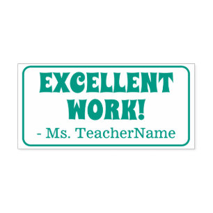 "EXCELLENT WORK!" Acknowledgement Rubber Stamp