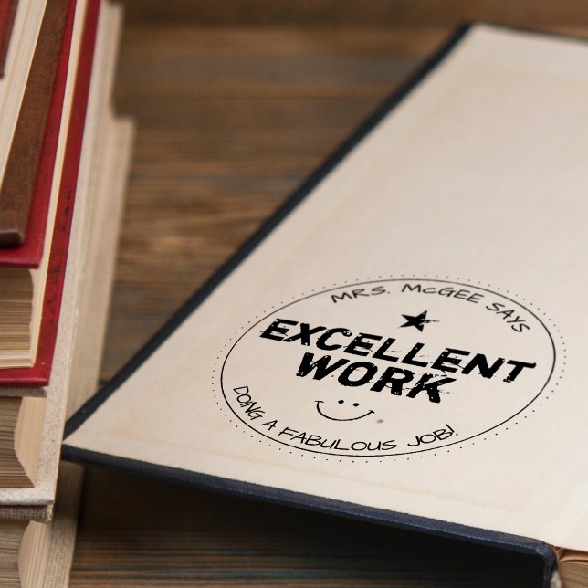 Excellent Work | Personalized Teachers Rubber Stamp (Excellent Work | Personalized Teachers Rubber Stamp)