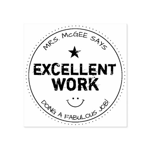 Excellent Work  Personalized Teachers Rubber Stamp