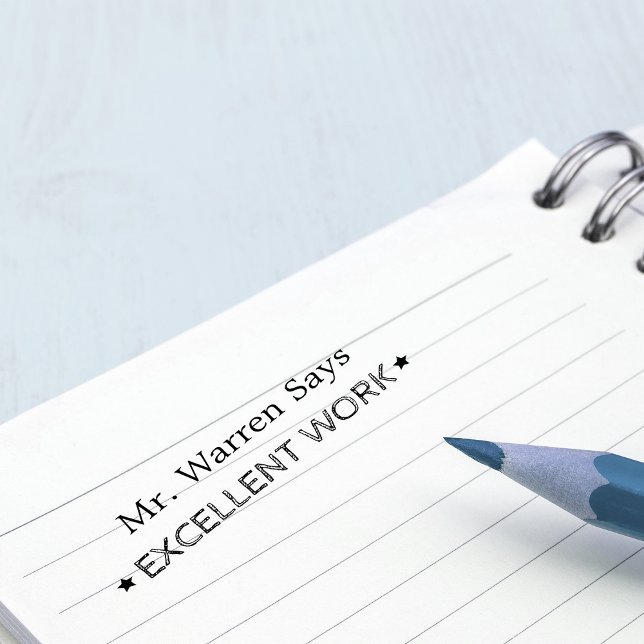 Excellent Work | Personalized Teachers Self-inking Stamp (Creator Uploaded)