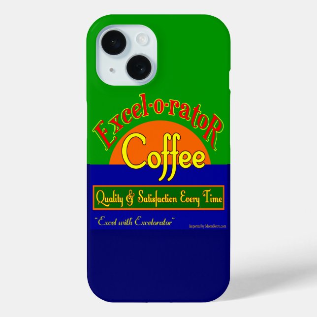 Excelorator Coffee Funny Retro Art iPhone Case (Back)