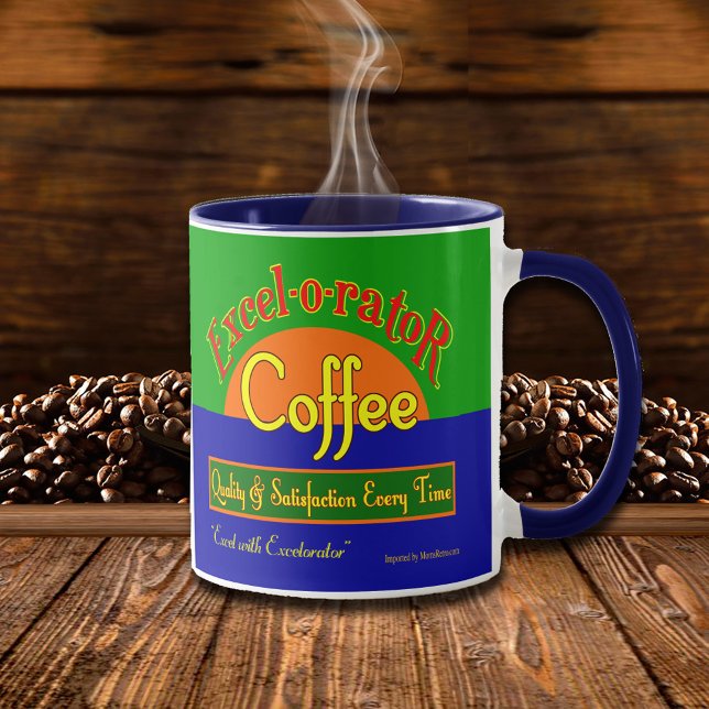 Excelorator Coffee Saying Retro Label Art Mug (exelorater coffee retro advertising art)