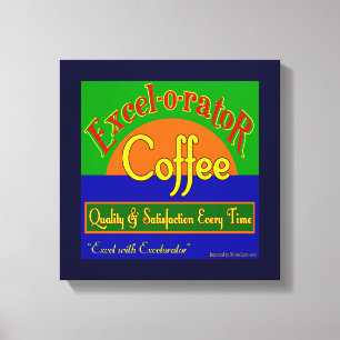 Excelorator Retro Coffee Art Wrapped Canvas Print