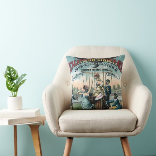 Excelsior Ginger Ale Throw Pillow