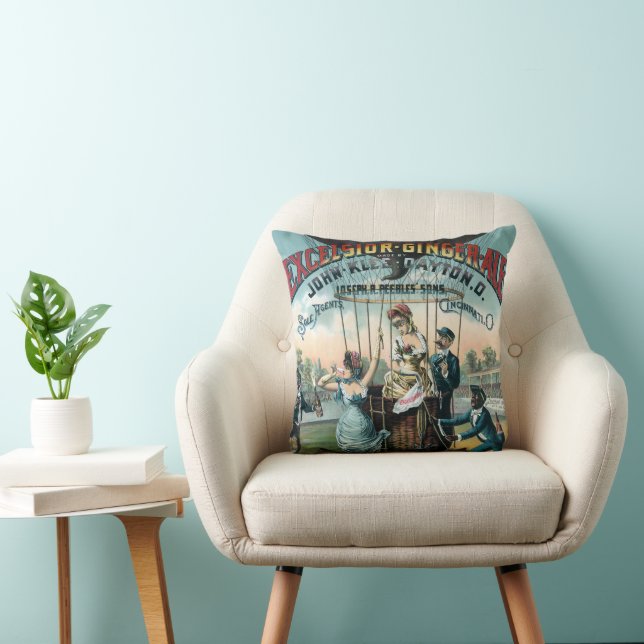 Excelsior Ginger Ale Throw Pillow (Chair)