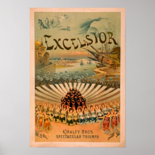 Excelsior Kiralfy Spectacular Triumph Theater Poster