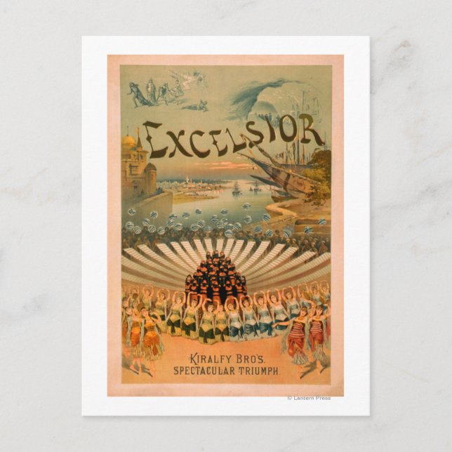 Excelsior Kiralfy Spectacular Triumph Theatre Postcard (Front)