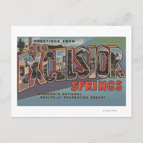 Excelsior Springs Missouri _ Large Letter Postcard