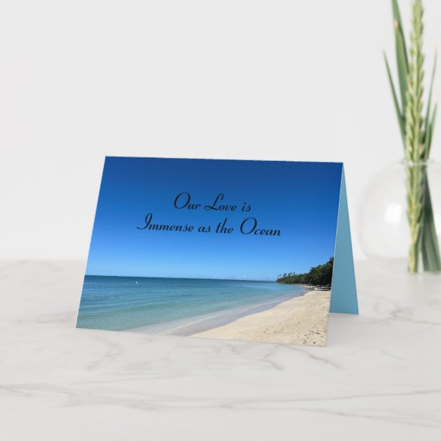 Exceptional Beautiful, Ocean Scene, Love Card (Front)