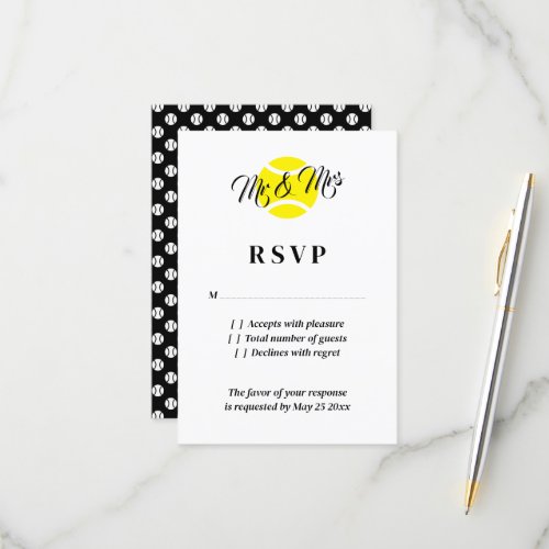 Exceptional tennis theme wedding RSVP cards