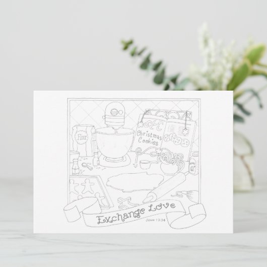 Exchange Love Coloring Postcard (Standing Front)