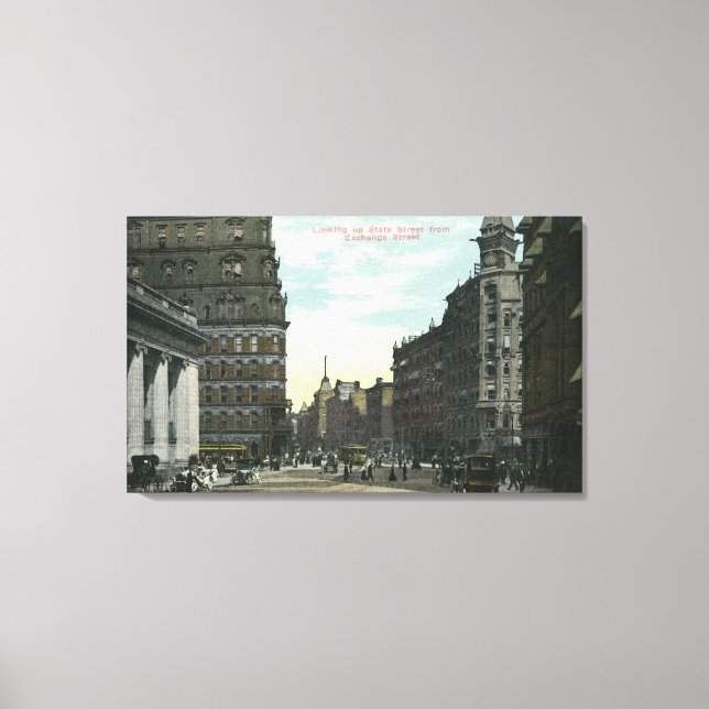 Exchange Street View of State Street Canvas Print (Front)
