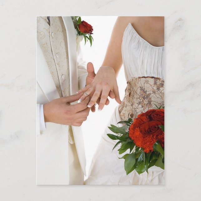 Exchanging Wedding Rings Postcard (Front)