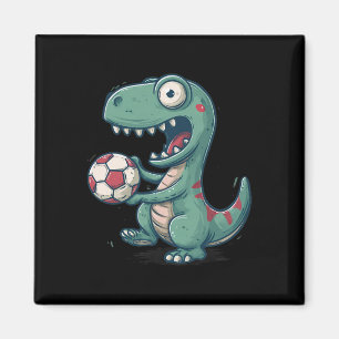 Excited Dinosaur Soccer For Juric And Fossil Lover Magnet